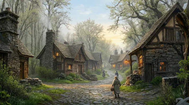 Atmospheric Willow Lantern spring scene